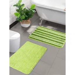 Saral Home Set Of 2 Green Anti-Skid Bath Rugs-picture-23