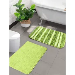 Saral Home Set of 2 Green Anti-Skid Bath Rugs-picture-24