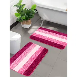 Saral Home Set of 2 Pink & Magenta Anti-Skid Bath Mats-picture-38