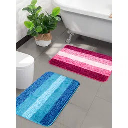 Saral Home Set of 2 Striped Anti Skid Bath Rugs-picture-21