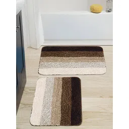 Saral Home Set of 2 Striped Anti-Skid Microfibre Bath Rugs-picture-20