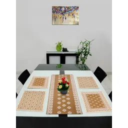 Saral Home Set of 5 Beige & White Rectangular Sustainable Table Placements-picture-14