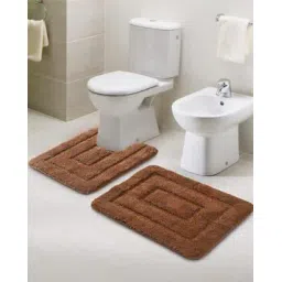 saral home Set of Cotton Bath Mat and Contour Mat-picture-11