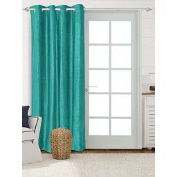 Saral Home Teal 4x7 ft. Reversible Satin & Velvet Blackout Curtain Pack of 1-picture-13