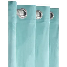 Saral Home Teal Velvet Solid Curtain-picture-38