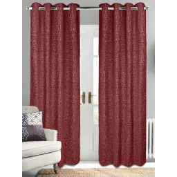 Saral Home Tic tac Chenille Blackout Door Curtains 2PC, Maroon. 4x7 Ft-picture-30