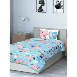 Saral Home Turquoise Blue & Pink Cartoon Characters Mild Winter 210 GSM Single Bed Quilt-picture-14