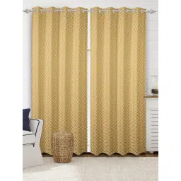 Saral Home Yellow Cotton Geometric Curtain-picture-11