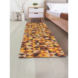 Saral Home Yellow Cotton Geometric Printed Anti Skid Floor Runner-picture-37