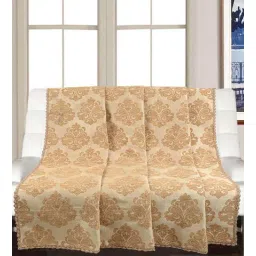 saral home Yellow Cotton Printed 82X55 Inch Reversible Throw-picture-35