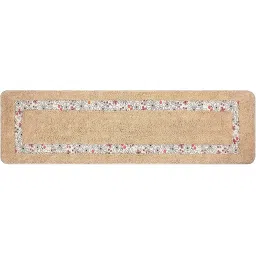 Saral Home Sumeria Designer Soft Cotton Durable & Washable Multipurpose Runner for Home/Kitchen/Living Area/Office with Anti Skid Backing | Washable, Non-Slip & Quick-Drying Mats (Beige, 40X140 Cm) image 1