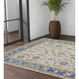 saraswati global Blue Persian Wool 4 ft x 6 ft Hand Tufted Carpet-picture-31