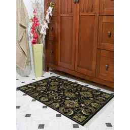 saraswatii global Black & Brown Ethnic Motifs Anti-Skid Woolen Carpet-picture-35