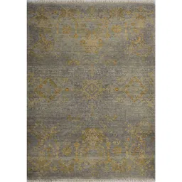 saraswatii global Blue & Yellow Abstract Anti-Skid Woolen Carpet-picture-28