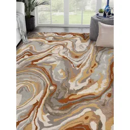 saraswatii global Cubism Beige & Brown Printed Tufted Woollen Carpet-picture-13