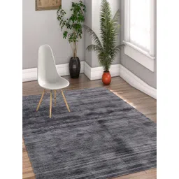 saraswatii global Grey & Black Anti-Skid Rectangle Woollen Carpet-picture-18