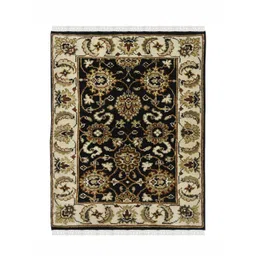 saraswatii global Luxor Classic Black & Beige Printed Woollen Anti-Skid Carpet-picture-36