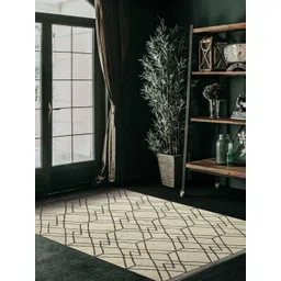 saraswatii global Off White & Grey Geometric Printed Woolen Rectangle Carpet-picture-19