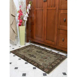 saraswatii global Red & Beige Ethnic Motifs Anti-Skid Woolen Carpet-picture-34