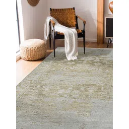 saraswatii global White & Cream Coloured Abstract Anti-Skid Woolen Carpet-picture-32