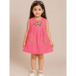 SARDAR DRESSES Floral Embroidered Fit & Flare Dress-picture-11