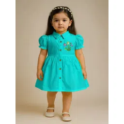 SARDAR DRESSES Floral Puff Sleeve Fit & Flare Dress-picture-15