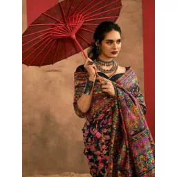 Saree Mall Black Cotton Silk Self Saree with Blouse Piece-picture-39