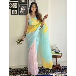 Saree Mall Blue Embellished Saree With Unstitched Blouse-picture-33