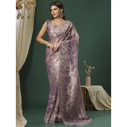 Saree mall Embellished Gotta Patti Organza Sarees-picture-15