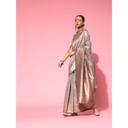 Saree mall Ethnic Motifs Silk Blend Saree with Woven Design border-picture-26