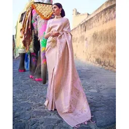 saree mall Floral-Woven Saree with Tassels-picture-45