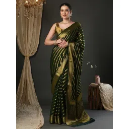 Saree Mall Green Georgette Self Saree with Blouse Piece-picture-15