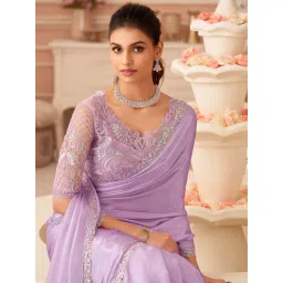 Saree Mall Lavendar Chiffon Embellished Saree with Blouse Piece-picture-36