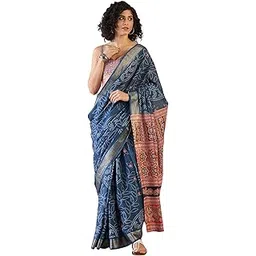 saree mall Women's Cotton Bandhani Printed Ready To Wear one Minute Saree With Unstitched Blouse-picture-24