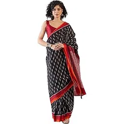 saree mall Women's Cotton Ikat Printed Ready To Wear one Minute Saree With Blouse Piece-picture-20