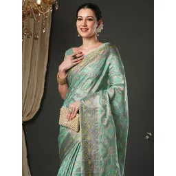 Saree mall Woven Design Zari Organza Banarasi Saree-picture-36