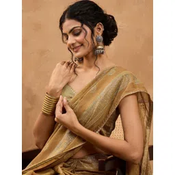 Saree mall Woven Design Zari Pure Chiffon Chanderi Sarees-picture-20