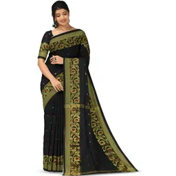 Saree star Floral Zari Silk Cotton Taant Sarees-picture-31
