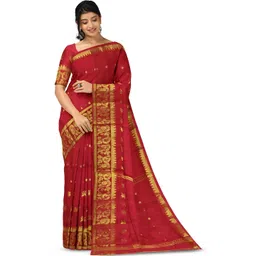 Saree star Woven Design Taant Sarees With Blouse-picture-25