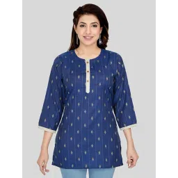 Saree Swarg Blue Woven Pattern Straight Short Kurti-picture-28