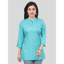 Saree Swarg Ethnic Motifs Printed Mandarin Collar Kurti-picture-11