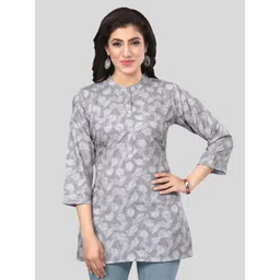 Saree Swarg Floral Printed Mandarin Collar Kurti-picture-31