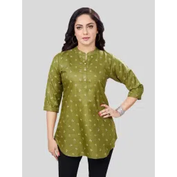 Saree Swarg Green Printed A Line Kurti-picture-44