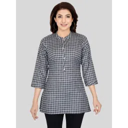 Saree Swarg Grey Printed Straight Short Kurti-picture-10