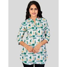 Saree Swarg Mandarin Collar Printed Tunic-picture-40