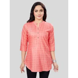 Saree Swarg Pink Printed A Line Kurti-picture-12