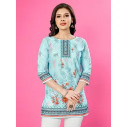 Saree Swarg Women Floral Printed A-Line Kurti-picture-12