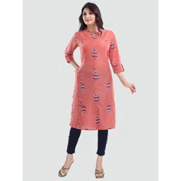 Saree Swarg Women Peach-Coloured Floral Printed Floral Kurta-picture-12