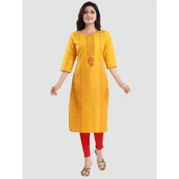 Saree Swarg Women Yellow Floral Printed Kurta-picture-10