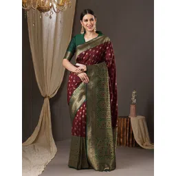 sareemall Woven Banarasi Silk Blend Saree image 1